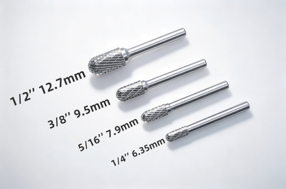 İyi bir fiyat. 9.5mm Dia Özel Silindrik Yarıçaplı Karbür Burrs 6mm Şank Standart Çift Kesim çevrimiçi